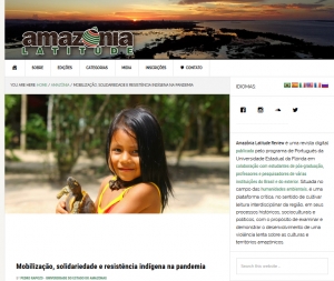 Novo artigo – Prof. Pedro Raposo: Mobilização Étnica, Solidariedade e Resistência: As Iniciativas de Apoio e o Protagonismo dos Povos Indígenas do Amazonas no Combate Contra à Transmissão da Covid-19